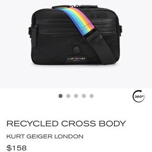 Kurt Geiger Black Belt Bag with Rainbow Strap